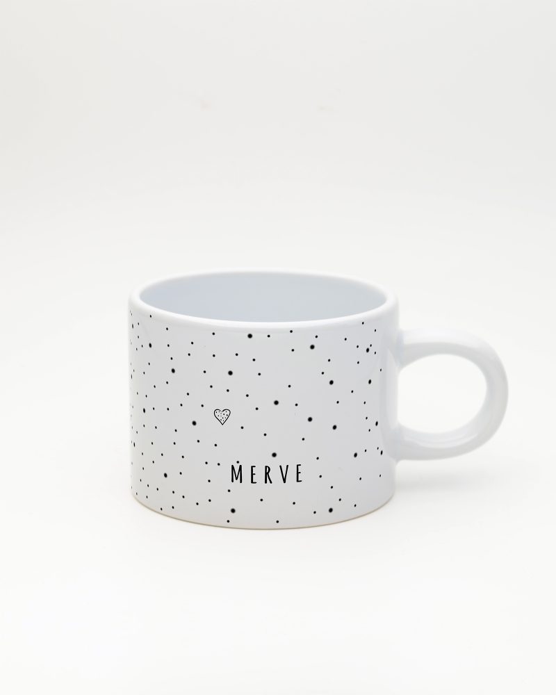 Beyaz Minimalist İsimli Sweet Fincan, ön yüz