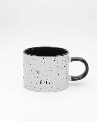 Siyah kulplu ve içi siyah Minimalist İsimli Sweet Fincan, ön yüz