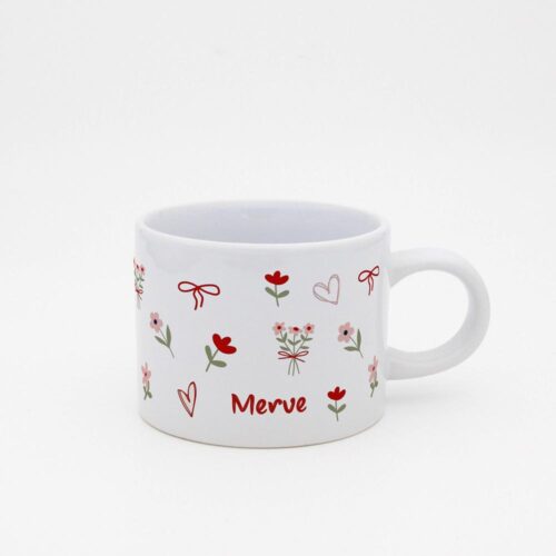 Pembe Çiçekli İsimli Sweet Fincan - Görsel 3