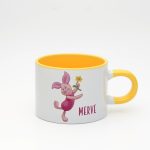 Sarı kulplu ve içi sarı Piglet İsimli Sweet Fincan, ön yüz