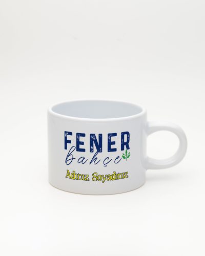 Beyaz Sarı Lacivert İsimli Sweet Fincan, ön yüz