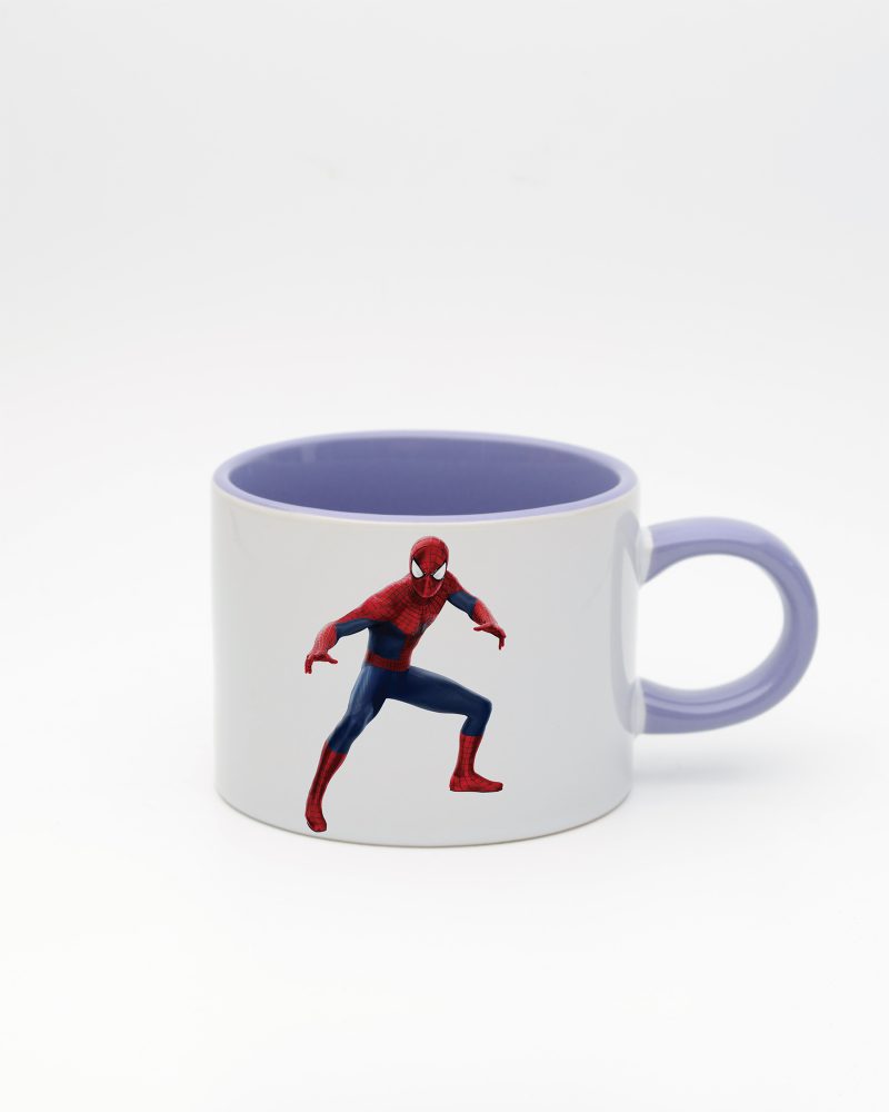 Lila kulplu ve içi lila Spiderman İsimli Sweet Fincan, ön yüz