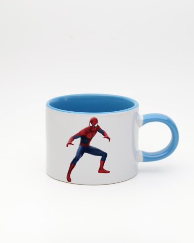 Mavi kulplu ve içi mavi Spiderman İsimli Sweet Fincan, ön yüz