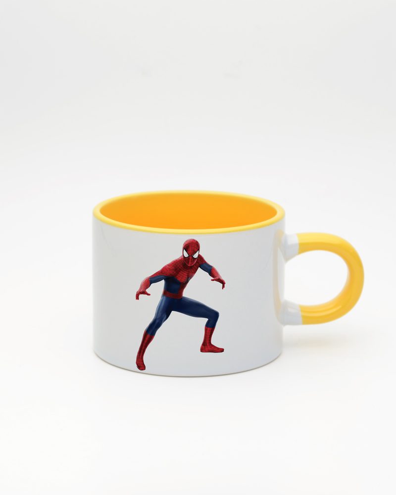 Sarı kulplu ve içi sarı Spiderman İsimli Sweet Fincan, ön yüz