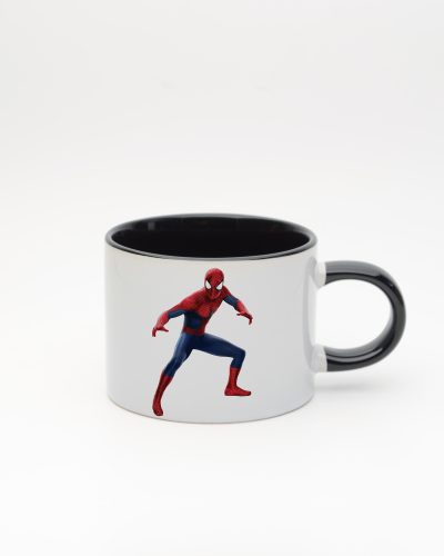 Siyah kulplu ve içi siyah Spiderman İsimli Sweet Fincan, ön yüz