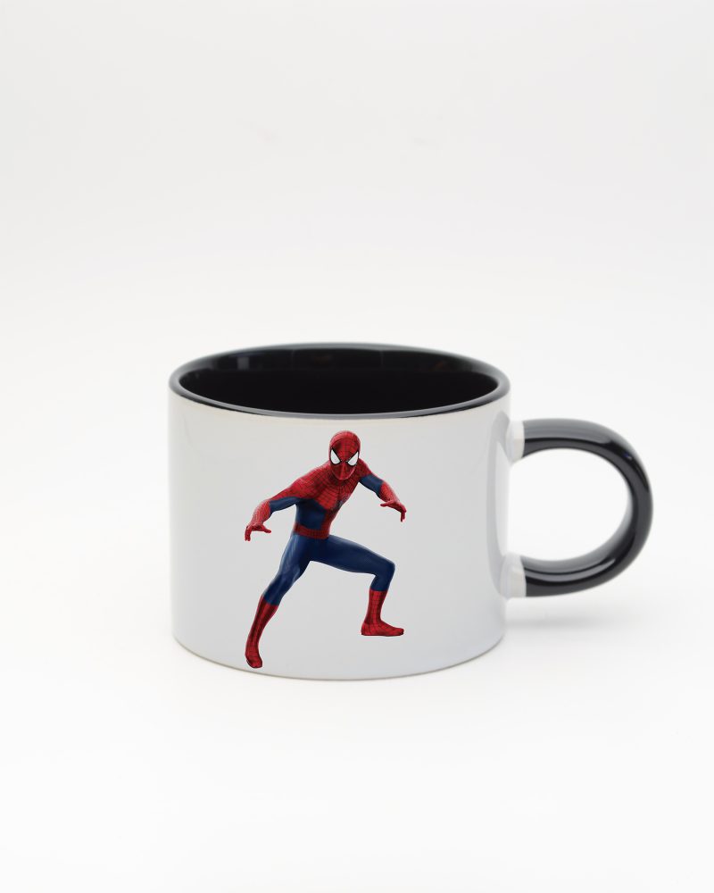 Siyah kulplu ve içi siyah Spiderman İsimli Sweet Fincan, ön yüz