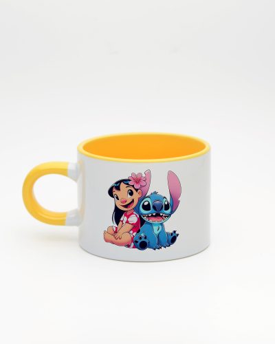 Sarı kulplu ve içi sarı Stitch İsimli Sweet Fincan v1, arka yüz