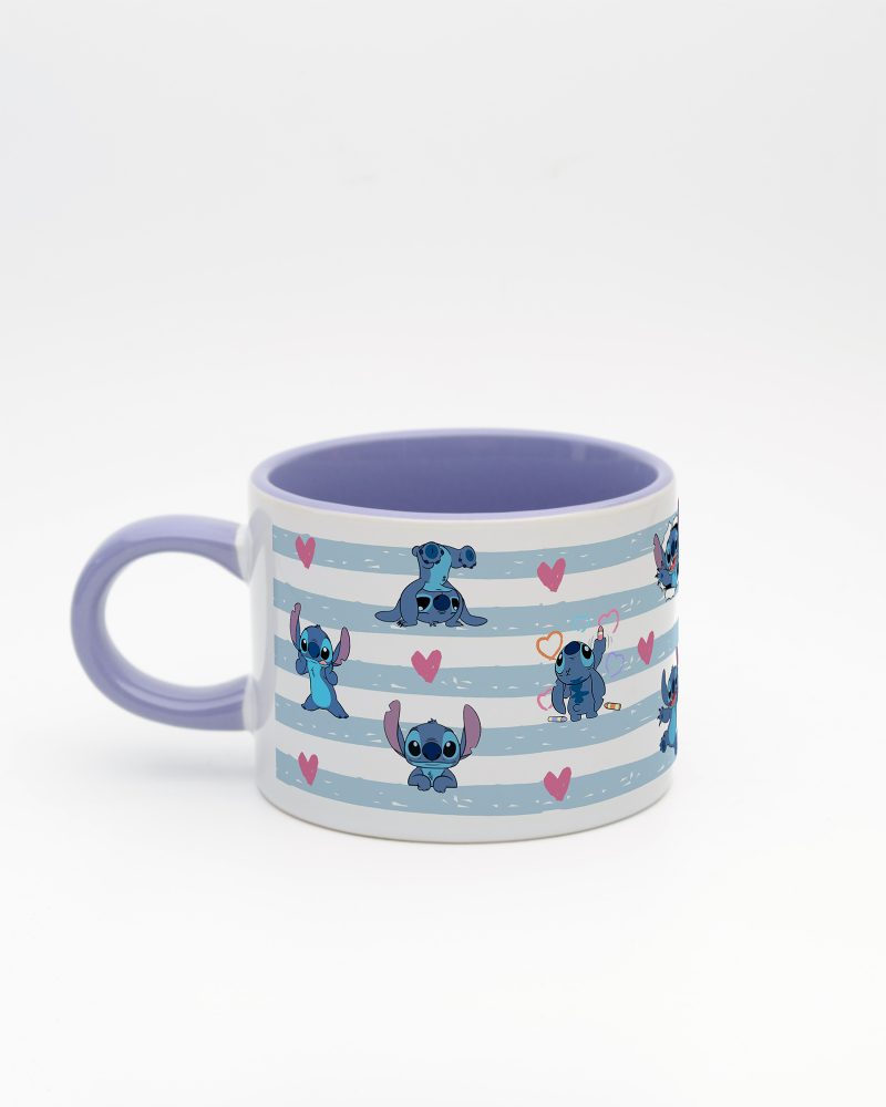 Lila kulplu ve içi lila Stitch İsimli Sweet Fincan v2, arka yüz