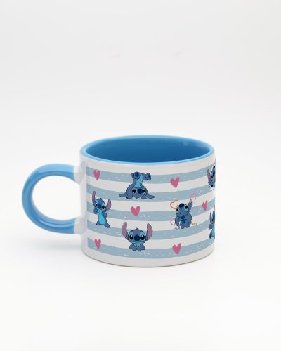 Mavi kulplu ve içi mavi Stitch İsimli Sweet Fincan v2, arka yüz