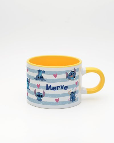 Sarı kulplu ve içi sarı Stitch İsimli Sweet Fincan v2, ön yüz