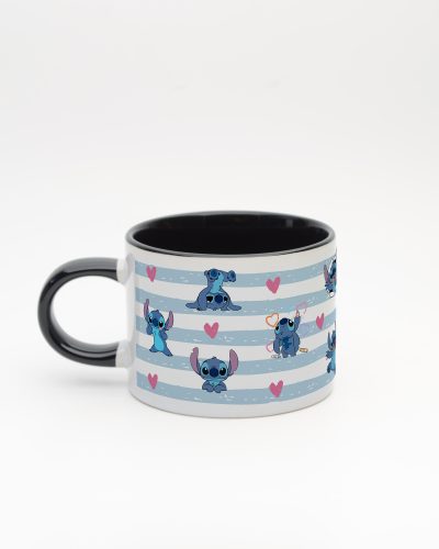 Siyah kulplu ve içi siyah Stitch İsimli Sweet Fincan v2, arka yüz