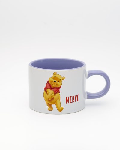 Lila kulplu ve içi lila Winnie İsimli Sweet Fincan, ön yüz