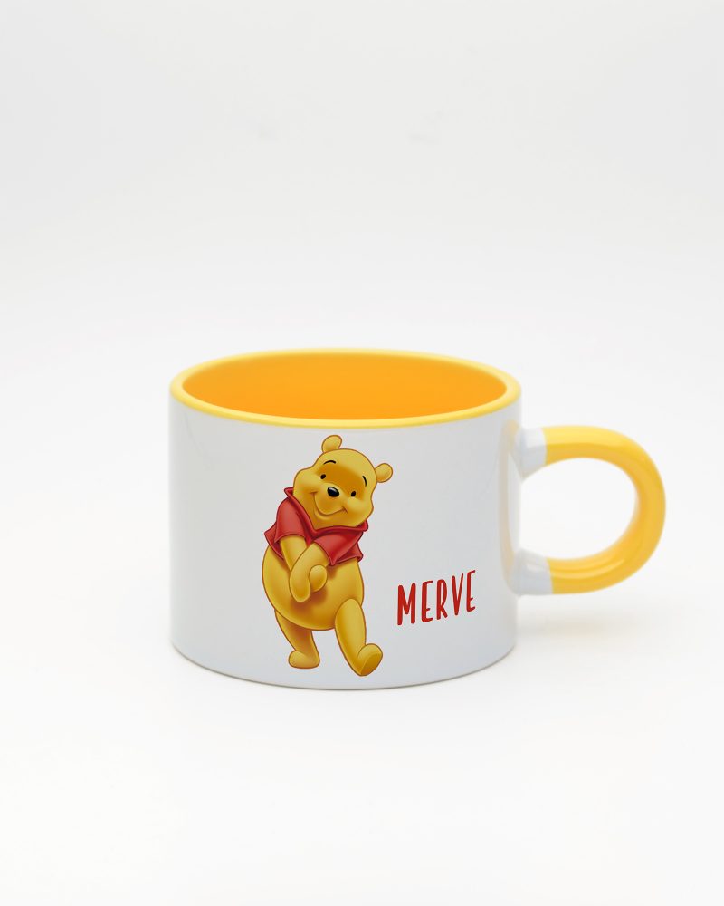 Sarı kulplu ve içi sarı Winnie İsimli Sweet Fincan, ön yüz