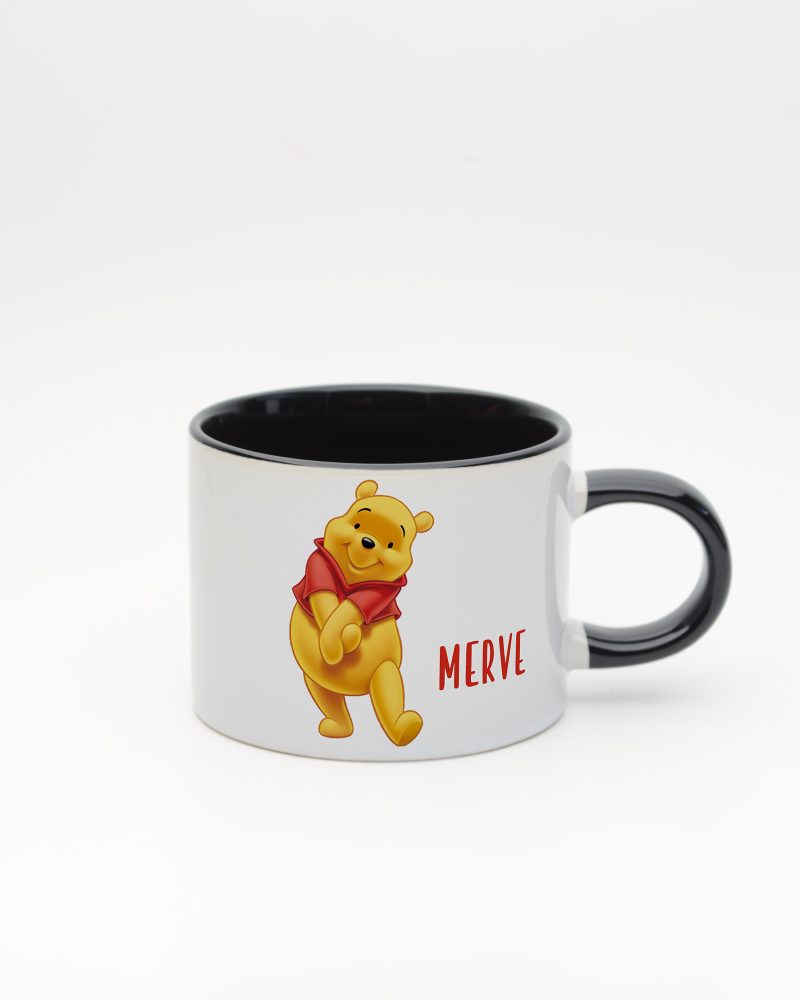 Siyah kulplu ve içi siyah Winnie İsimli Sweet Fincan, ön yüz