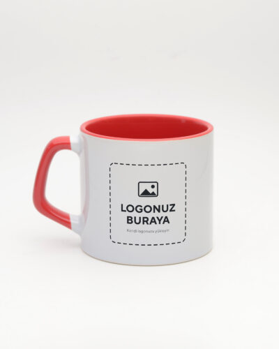 Logolu Moka Kupa kirmizi