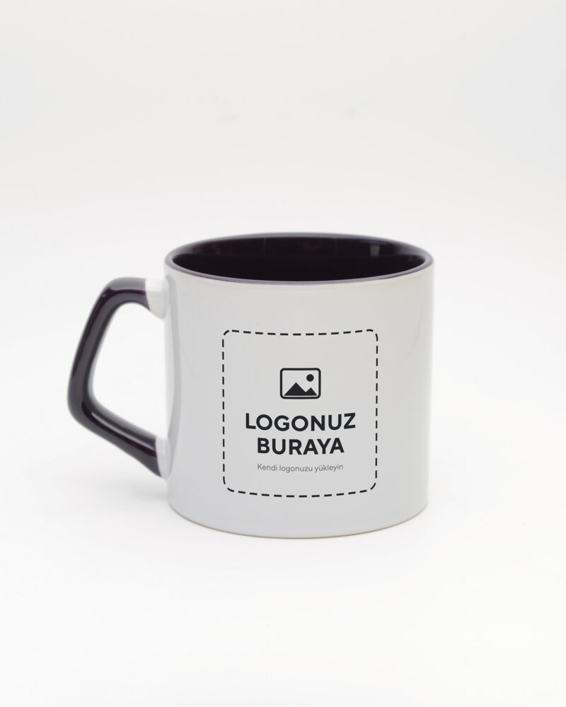 Logolu Moka Kupa koyu mor