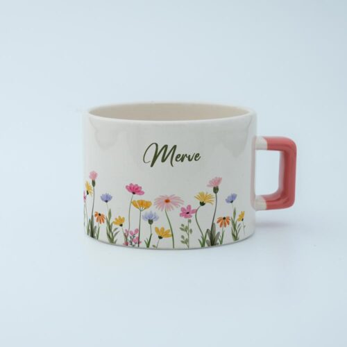 Çiçek Bahçesi İsimli Karekulp Fincan - Görsel 1