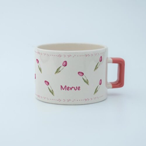 Laleli İsimli Karekulp Fincan - Görsel 1