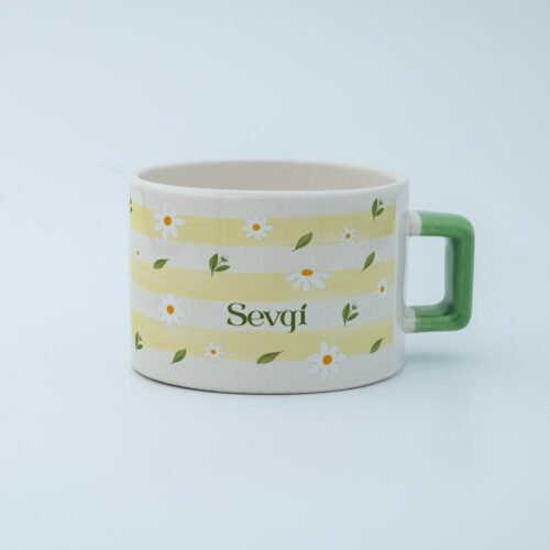 Papatya Bahçesi İsimli Karekulp Fincan - Görsel 2