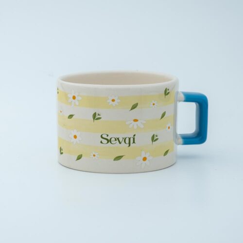 Papatya Bahçesi İsimli Karekulp Fincan - Görsel 3