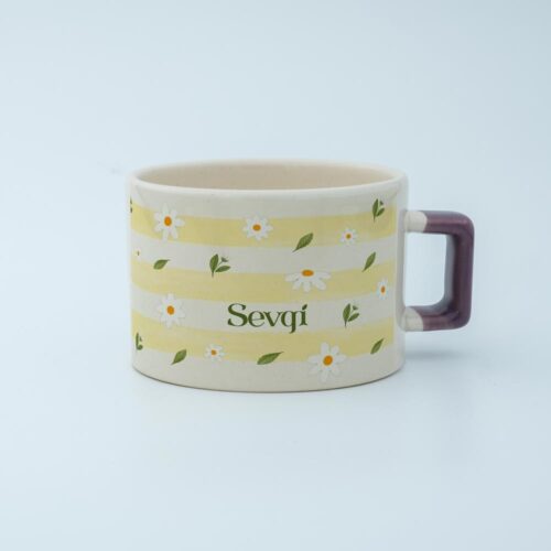 Papatya Bahçesi İsimli Karekulp Fincan - Görsel 4