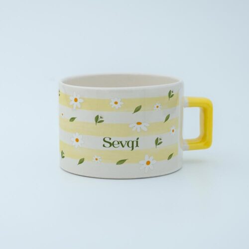 Papatya Bahçesi İsimli Karekulp Fincan - Görsel 1