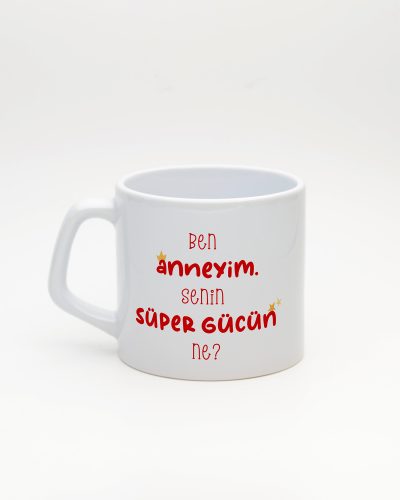 Beyaz Super Mom İsimli Moka Kupa, arka yüz