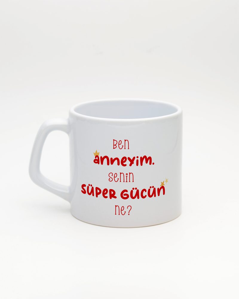 Beyaz Super Mom İsimli Moka Kupa, arka yüz