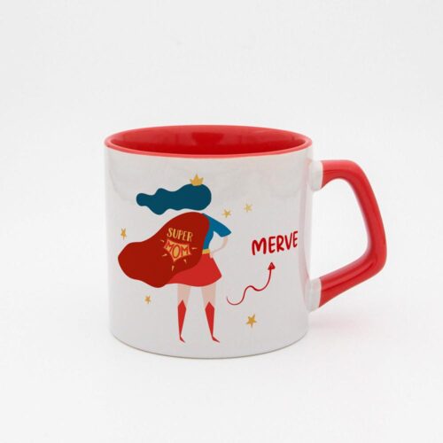 Super Mom İsimli Moka Kupa - Görsel 1