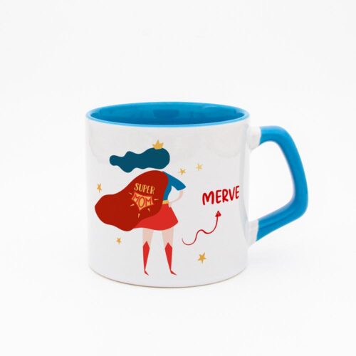 Super Mom İsimli Moka Kupa - Görsel 4