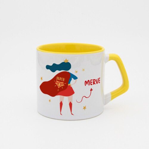 Super Mom İsimli Moka Kupa - Görsel 3