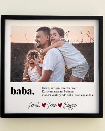 Babalar Günü Özel Fotoğraflı İsimli Çerçeve - Görsel 1