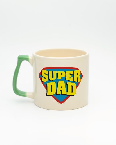 Açık Yeşil kulplu Super Dad İsimli Gala Kupa, arka yüz