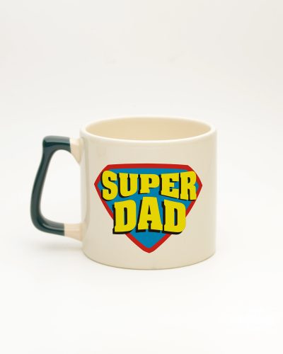 Koyu Yeşil kulplu Super Dad İsimli Gala Kupa, arka yüz