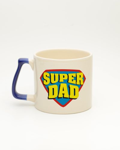 Lacivert kulplu Super Dad İsimli Gala Kupa, arka yüz