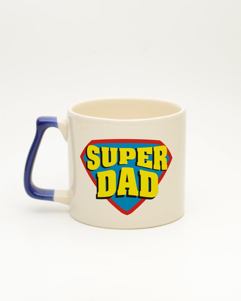 Lacivert kulplu Super Dad İsimli Gala Kupa, arka yüz
