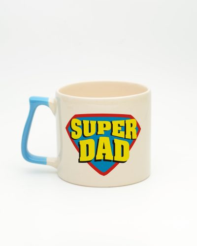 Mavi kulplu Super Dad İsimli Gala Kupa, arka yüz