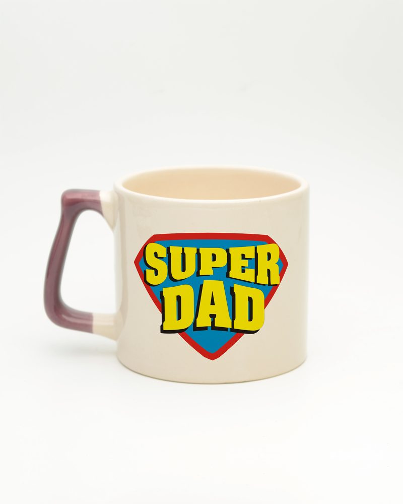 Mor kulplu Super Dad İsimli Gala Kupa, arka yüz