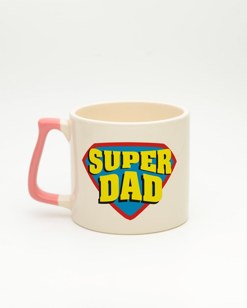 Pembe kulplu Super Dad İsimli Gala Kupa, arka yüz