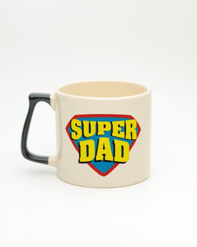 Siyah kulplu Super Dad İsimli Gala Kupa, arka yüz