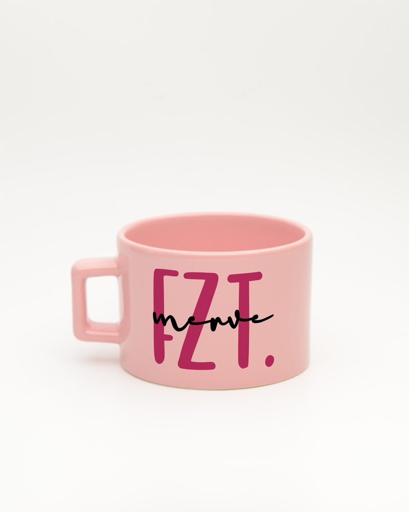 Pastel pembe Fizyoterapist İsimli Karekulp Fincan, arka yüz