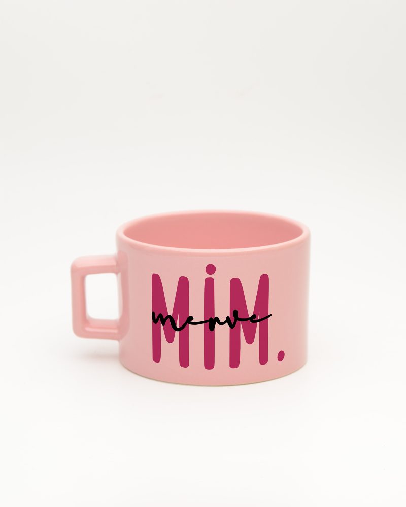 Pastel pembe Mimar İsimli Karekulp Fincan, arka yüz