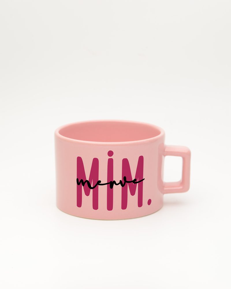 Pastel pembe Mimar İsimli Karekulp Fincan, ön yüz