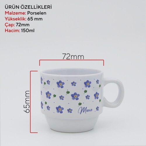 Unutma Beni Çiçeği İsimli Standlı Fincan Seti - Görsel 2
