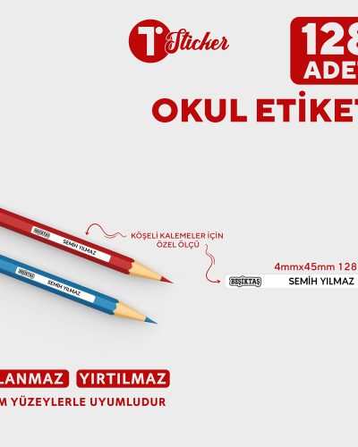 128 Adet Kişiye Özel Kalem Etiketi - Görsel 26