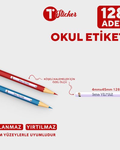 128 Adet Kişiye Özel Kalem Etiketi - Görsel 22