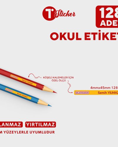 128 Adet Kişiye Özel Kalem Etiketi - Görsel 18