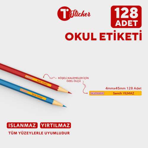 128 Adet Kişiye Özel Kalem Etiketi - Görsel 18