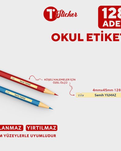 128 Adet Kişiye Özel Kalem Etiketi - Görsel 10