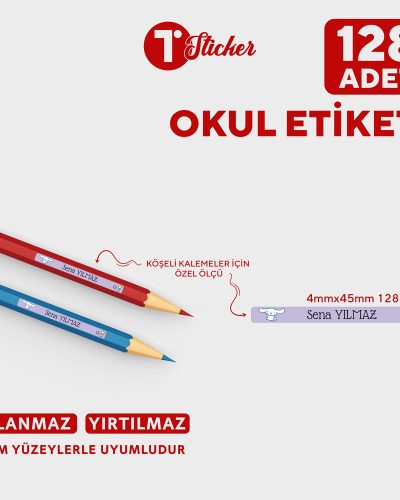 128 Adet Kişiye Özel Kalem Etiketi - Görsel 7